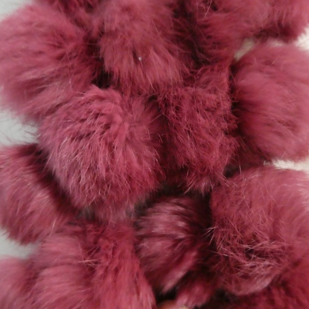 LES NANA by TRICOTTO Stunning burgundy pom pom scarf, really soft BNWOT - Picture 10 of 10